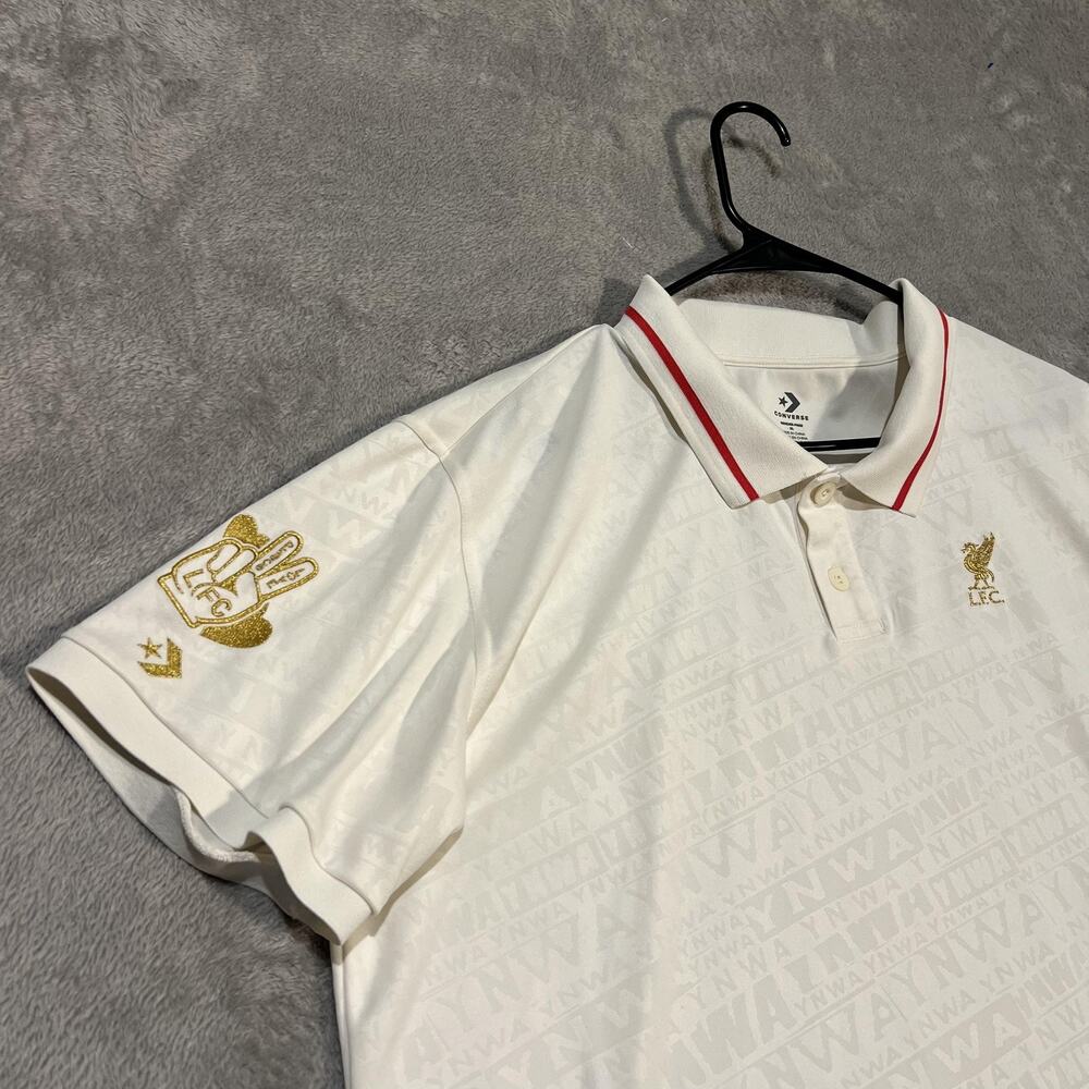 Liverpool FC Shirt Mens 2XL White Soccer Polo YNWA You'll Never Walk Alone Crest - Picture 2 of 8